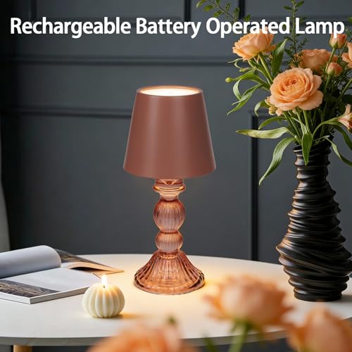 MJ PREMIER Small Rechargeable Lamp, Wireless Lamp, Battery Operated Lamps - color: Pink