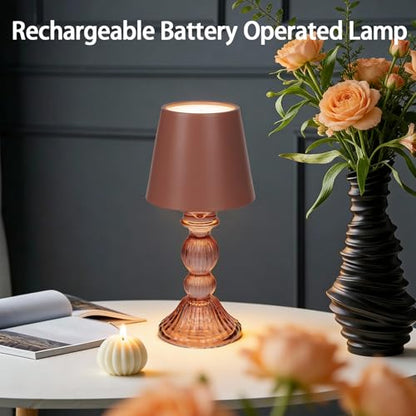MJ PREMIER Small Rechargeable Lamp, Wireless Lamp, Battery Operated Lamps - color: Pink