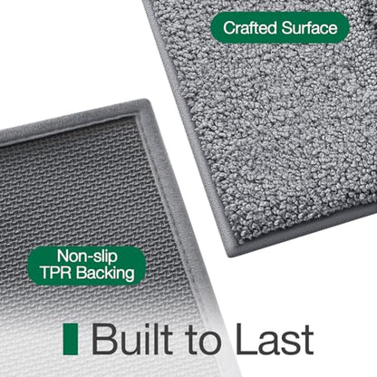 LUMI Ultra Soft Bathroom Rugs Absorbent, Non Slip Bath Mat 16x24, Grey - color: Grey, size: 16" X 24"