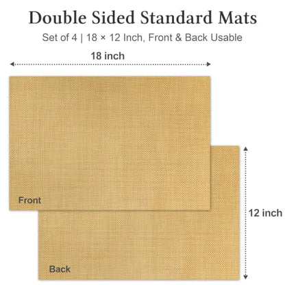 HOOMIL Placemats Set of 4, Heat Resistant, Gold - color: Gold, size: Set of 4