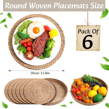 Boho Table Runner and Placemats Set, 6 Sets, Beige, 12x72 - color: Beige, size: 12x72"