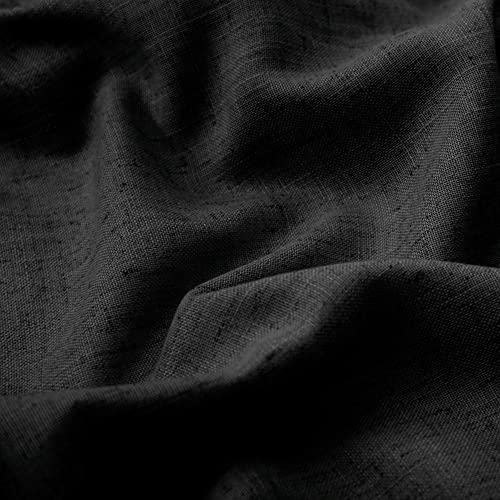 KOUFALL Black Sheer Linen Curtains, 63 Inch Length Rod Pocket Modern Farmhouse Curtains for Bedroom Living Room - color: Black, size: 52"W x 63"L (Pack of 2)