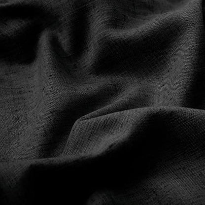 KOUFALL Black Sheer Linen Curtains, 63 Inch Length Rod Pocket Modern Farmhouse Curtains for Bedroom Living Room - color: Black, size: 52"W x 63"L (Pack of 2)