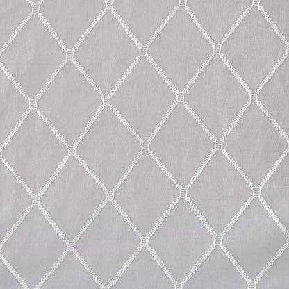 Madison Park Embroidered Diamond Irina Sheer Curtain, 50x84 Grey - color: Grey, size: 50"W x 84"L (Pack of 1)