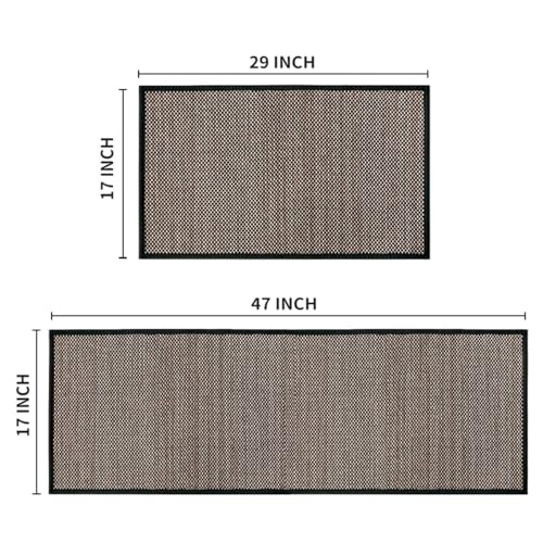 Artoid Mode Non-Skid Kitchen Rugs and Mats Set of 2-17x29 + 17x47 - color: Black, size: 17" x 29" /17" x 47"