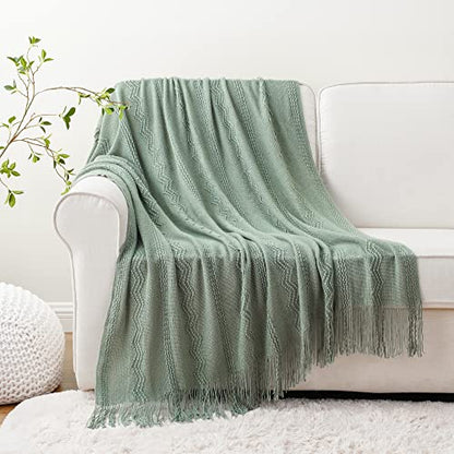 BATTILO HOME Sage Green Throw Blanket for Couch, 50"x60" - color: Sage, size: 50 x 60 in.