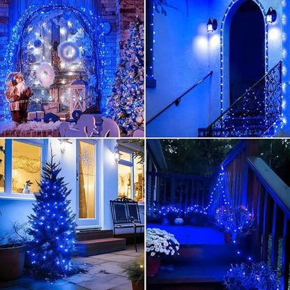 Joomer Solar Fairy Lights, 2-Pack Total 80FT 240LED String Lights, Blue - color: Blue, size: 2*120LED