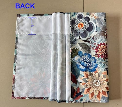 Bohemian Floral Dahlia Scroll Paisley Window Valance 52x16 Inches - color: Dahlia-gray