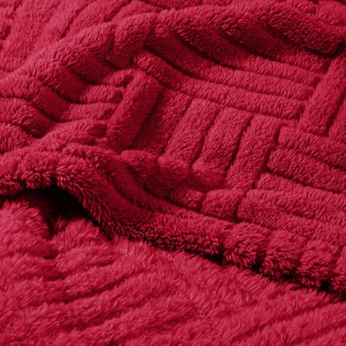 Whale Flotilla Lightweight Fleece Queen Size Blanket for Bed, Red - color: Red, size: Queen(90x90 Inch)