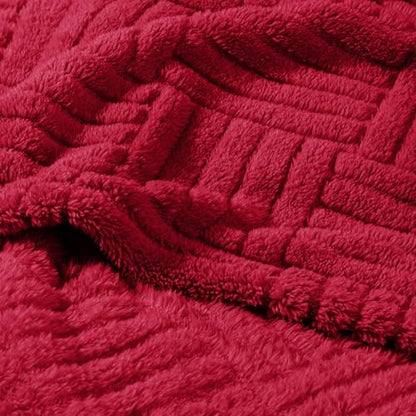 Whale Flotilla Lightweight Fleece King Size Blanket for Bed, Red - color: Red, size: King(90x104 Inch)