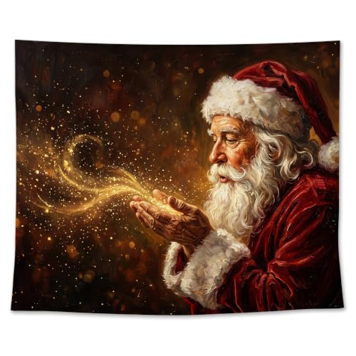 EGBTL Christmas Santa Claus Wall Tapestry, Vintage Moody Fantasy Xmas Santa Tapestry for Home, Winter Christmas Tapestries Wall Hanging Decor for Bedroom Living Room 50x60 Inches - color: Christmas18