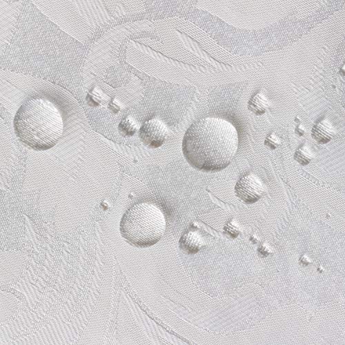 EHouseHome Jacquard Damask Reversible White Table Runners with Tassels 13 x 72 inch Wrinkle and Water Resistant Spill-Proof Decorative Dining and Wedding Runners - color: White With Tassels