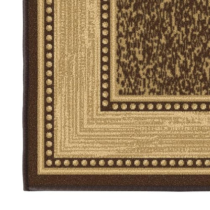 Ottomanson 2x5 Kitchen Rug Runner – Non-Slip Entryway Rug - color: Border Dark Brown, size: 1'8" x 4'5" (Runner)
