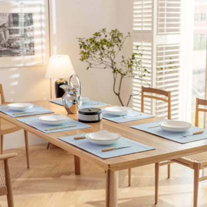 Demetex Blue Placemats Set of 4 Heat Resistant Place Mats Linen Cloth Placemat Dining Table Mats for Kitchen Plate Tables, Blue - color: Blue, size: Placemats set of 4