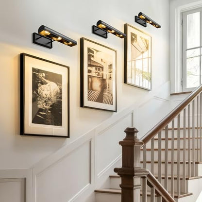 Art Picture Wall Sconce,Linear Artwork Display Wall Lights - color: Black, size: 18"-3 Bulbs