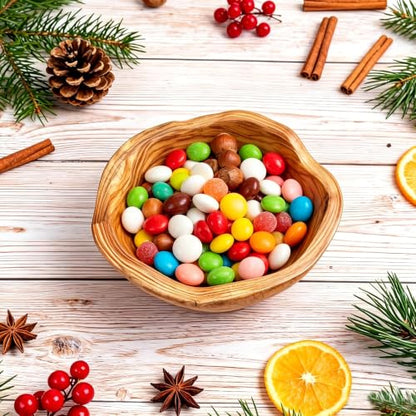 8-10 Inch Small Wooden Fruit Decorative Bowl for Kitchen Counter