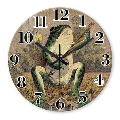 XNM Funny Frog Wall Clocks Battery Operated 12 Inch - color: Brown 2, size: 12 Inch