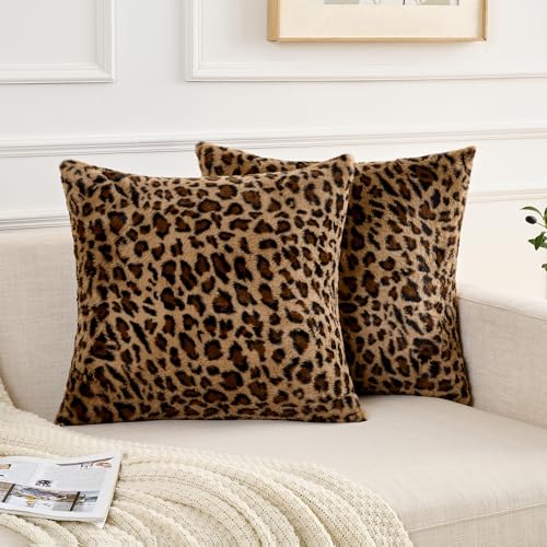 GALMAXS7 Cheetah Pillow Covers Leopard Throw Pillow Covers Set of 2, 18x18 - color: Cheetah, size: 18" x 18" (Pack of 2)