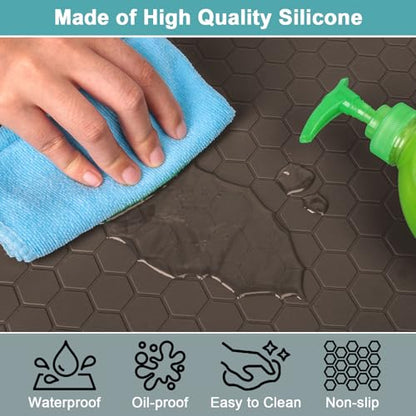 Under Sink Tray for Kitchen Waterproof, Brown, 34" x 22" - color: Brown, size: 34" x 22"