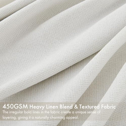 MIULEE Pinch Pleated Blackout Linen Curtains Beige White 2 Panels W50xL102 - color: Beige White, size: 50"W x 102"L (Pack of 2)