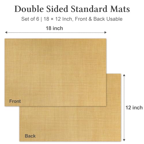 HOOMIL Placemats Set of 6, Heat Resistant, Gold - color: Gold, size: Set of 6