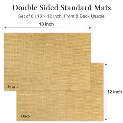 HOOMIL Placemats Set of 6, Heat Resistant, Gold - color: Gold, size: Set of 6