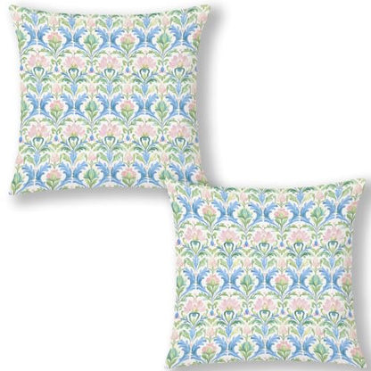 Grandmillennial Pink Blue Green Pillow Covers 18x18 Set of 2 - color: Blue Pink and Green-8, size: 18" x 18" (Pack of 1)