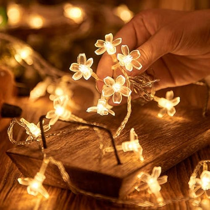 Flower String Lights, WFGGEH 20ft 40 LED USB Powered Cherry Blossom Fairy String Lights for Party Birthday Wedding Christmas Home Decoration
