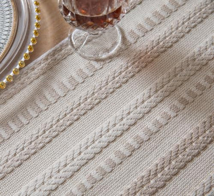 Caflife Light Khaki and Beige Woven Rustic Boho Table Runner 60 Inchs Long - color: Light Khaki, size: 13x60Inch