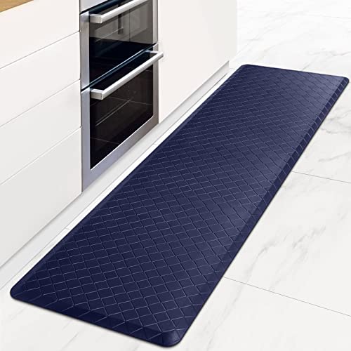 HappyTrends Kitchen Mats for Floor Cushioned Anti-Fatigue Kitchen Rugs - color: Blue, size: 60"L x 17.3"W x 0.5"Th
