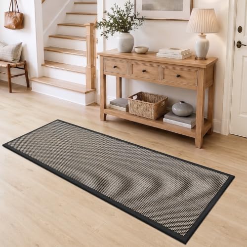 DEXI Ultra Thin Hallway Runner Rug 24x72, Non Slip Entryway Rugs,Black - color: Black, size: 24" X 72" (Runner)