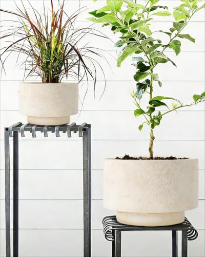 Succulent Pots, 8"+6" Plant Pots, Ceramic Planters for Indoor Plants - color: Beige