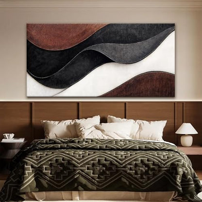 QSQ Large Abstract Black And White Wall Art For Living Room 29 X 58 In - color: KA7C, size: 58"L x 29"W