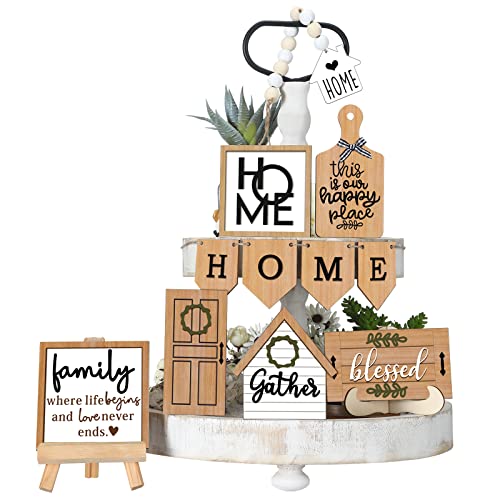 FairySandy 11 Pcs Tiered Tray Decor Farmhouse Set, Elegant - style: Elegant