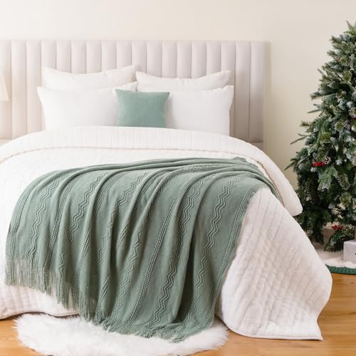 BATTILO HOME Sage Green Throw Blanket for Couch, 50"x60" - color: Sage, size: 50 x 60 in.