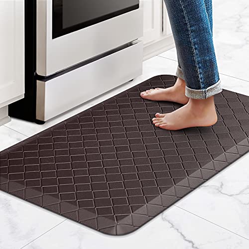 HappyTrends Kitchen Mats for Floor Cushioned Anti-Fatigue Kitchen Rugs - color: Chocolate, size: 28"L x 17.3"W x 0.5"Th