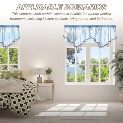 uxcell Window Valance, 51x24 Beaded Sheer Valance Curtains Yellow - color: Yellow