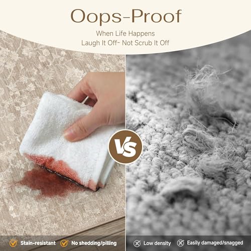 HUGEAR 5x8 Beige Neutral Area Rugs Washable Rug Carpet - color: Beige, size: 5' x 8' (Rectangular)