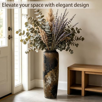 Rustic Ceramic Floor Vase, 24 Inch, Clay Farmhouse Large Decor - size: 23.6 Inch
