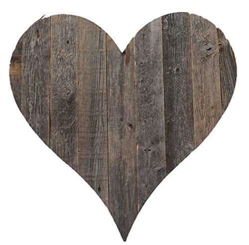 BARNWOODUSA Wooden Heart Wall Decor – 24” Wooden Hearts Decor in Rustic Han - color: Natural Weathered Gray, size: 24"L x 24"W