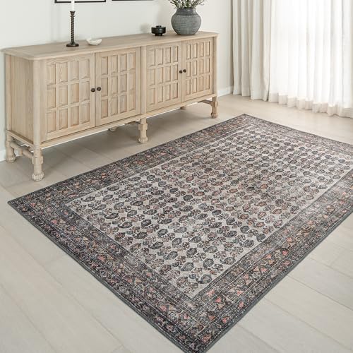 Humble Cypress 5’ x 8’ Ivory Cream Area Rug - Persian-inspired design - size: 5' x 8' (Rectangular)