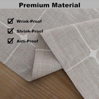 Gernaice Boho Table Runner, Modern plaidCotton Linen Farmhouse Table Runners for Dresser End Coffee Table Home Decor, 36" L X 13" W Brown - size: 13" X 36", style: Brown Plaid