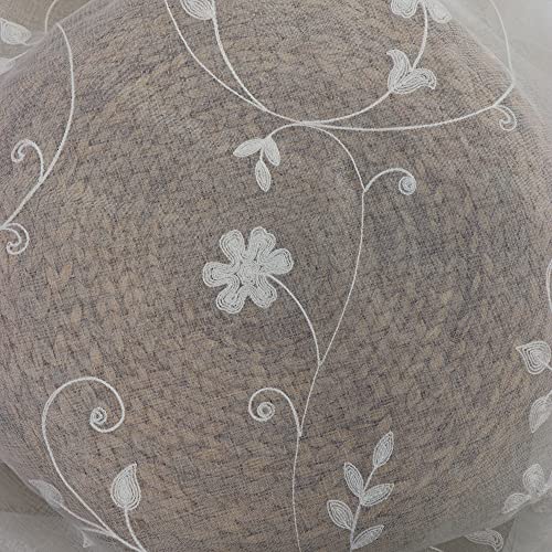 SLOW SOUL Set of 2 Panels White Embroidered Flowers Sheer Curtains for Bedroom Living Dining Room Farmhouse Drapes Curtain with Rod Pocket White 52W X 102 inch Length - color: White/Rod Pocket, size: 52"W x 102"L (Pack of 2)