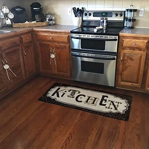 Ukeler Kitchen Rug Non Slip, Durable Natural Rubber Rug Runner for Kitchen Antique Style Chef Mat, 20''×59'' - color: D, size: 20×59 in