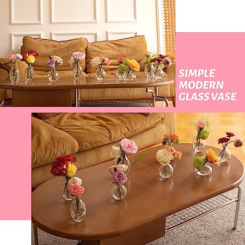28 Clear Bud Vases in Bulk, Glass Small Bud Vase for Centerpieces - color: Clear Set of 28