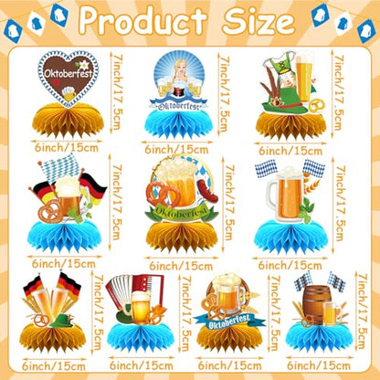 10Pcs Oktoberfest Honeycomb Centerpieces Bavarian Party Table Decor - style: Oktoberfest Style