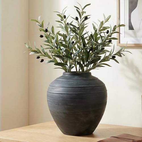 11" Blue Ceramic Vase, Rustic Farmhouse Living Room Home Decor - size: 11Inch