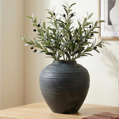 11" Blue Ceramic Vase, Rustic Farmhouse Living Room Home Decor - size: 11Inch