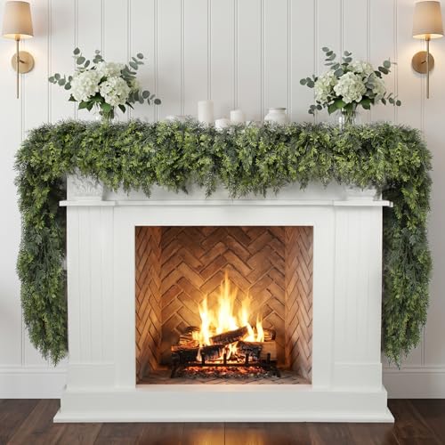 Daynight 9FT Christmas Garland, 1 Pcs Realistic Cedar Garlands - size: 9FT