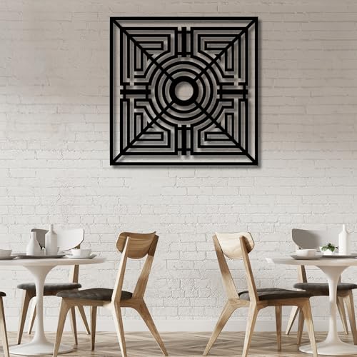 Metal Wall Decor | 17'' x 17'' x 0.05'' Mandala Art Themed Wall Decorations | Handmade Indoor and Outdoor Wall Art (17'' x 17'', Mandala II, Black) - size: 17'' x 17'', style: Mandala II